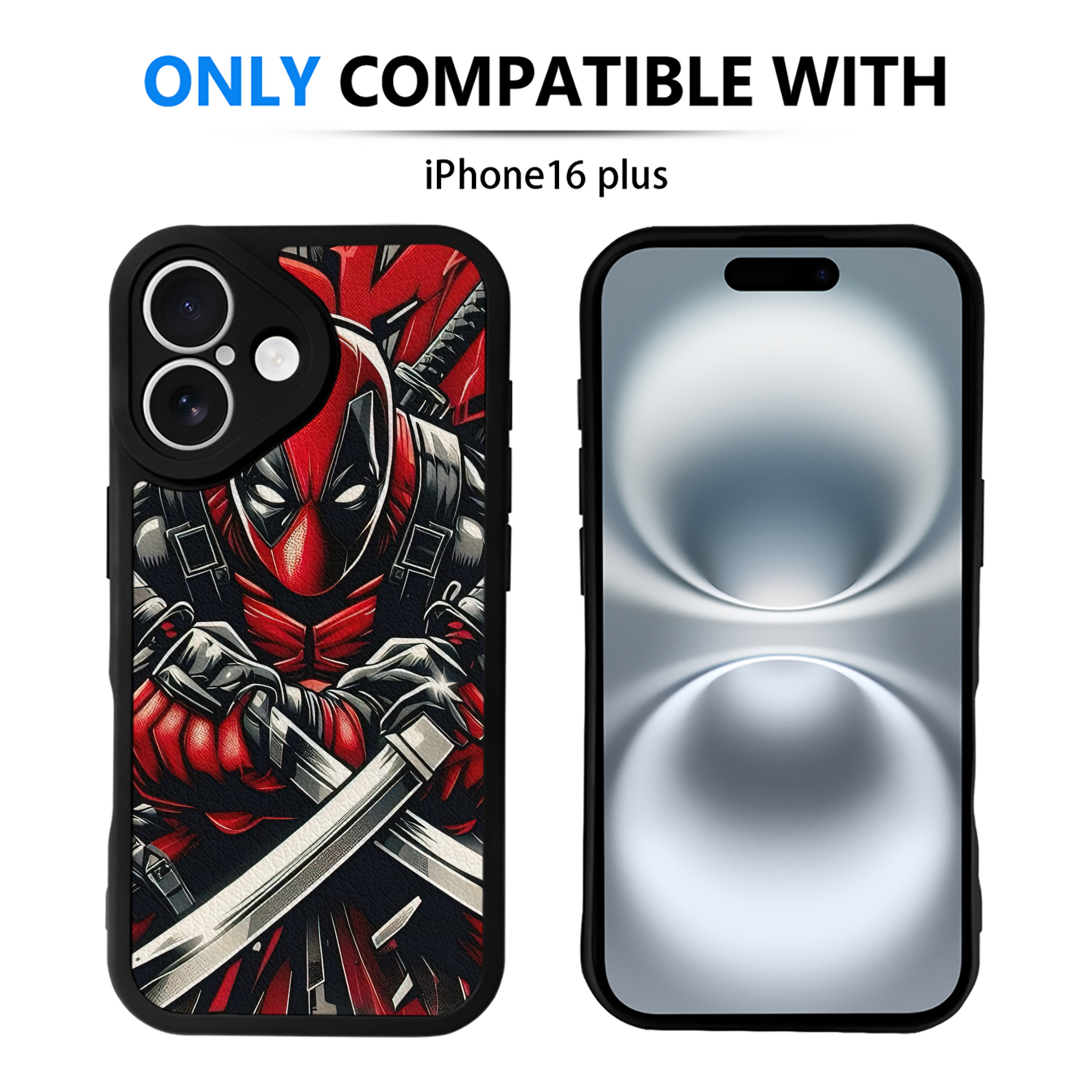 （画像用） Deadpool デッドプール 【iPhone 16シリーズ対応】シリコンスマホケース（レザー調） 材質：シリコン